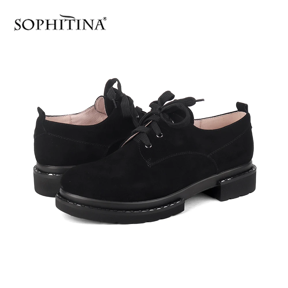 SOPHITINA/Стильные туфли на плоской подошве со шнуровкой Простые Модные неглубокие