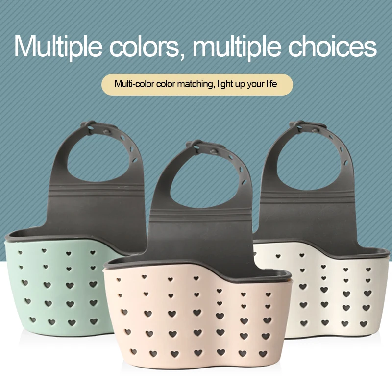 

1PCS Drain Rack Bathroom Sink Adjustable Basket Kitchen Silicone Soap Rack Drain Sponge Faucet Kitchen Tool Accessories