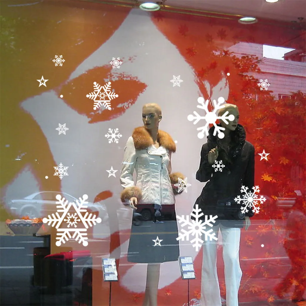 Наклейки на стену 3d пышные объемные рождественские снежинки креативные