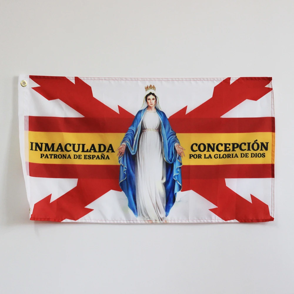 Флаг Испании с крестом бордового цвета крест Сан Андрес непорочное зачатие