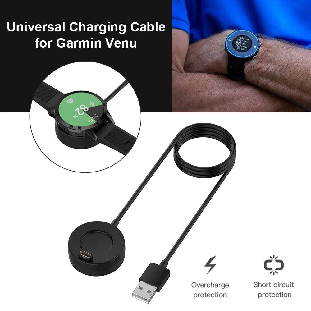 Dock Charger USB Charging Cable Cord for Garmin Venu 2/Venu 2S/fenix 5/forerunner 745/935/945/245 Approach S62 For Garmin Venu