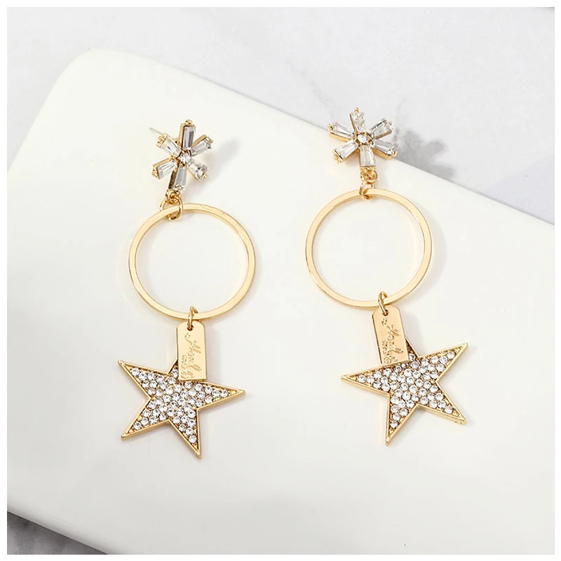 Серьги кисточки женские с кристаллами висячие ювелирные украшения полыми