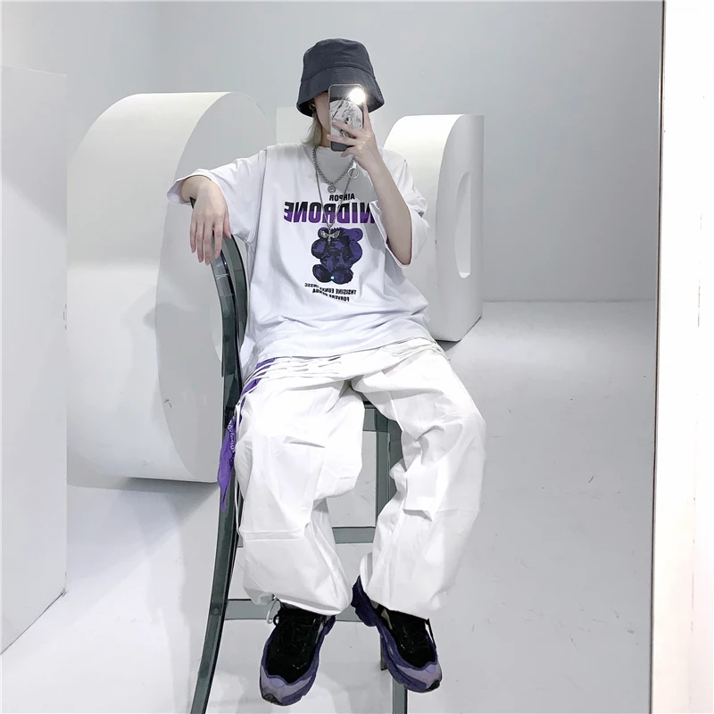 

GOOHOJIO 2020 New Hip Hop Women's T Shirt Summer Short Sleeve Female T-shirts Casual Tee Tops O-neck Loose Ladies Girls Tshirt