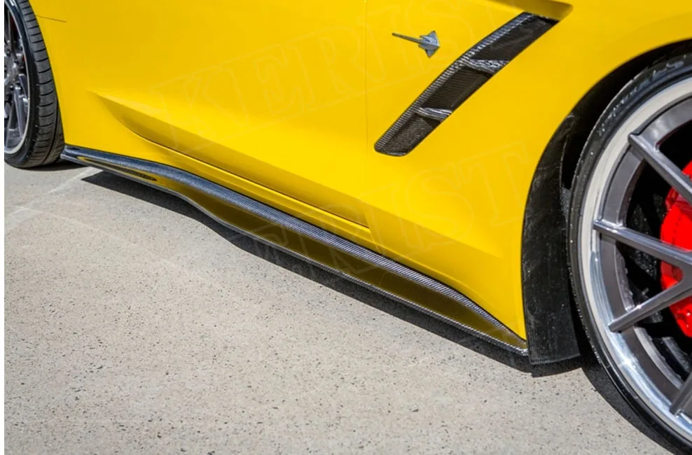 carbon fiber side skirt Bumper Splitter for Corvette c7 2014-up Car Styling | Автомобили и мотоциклы