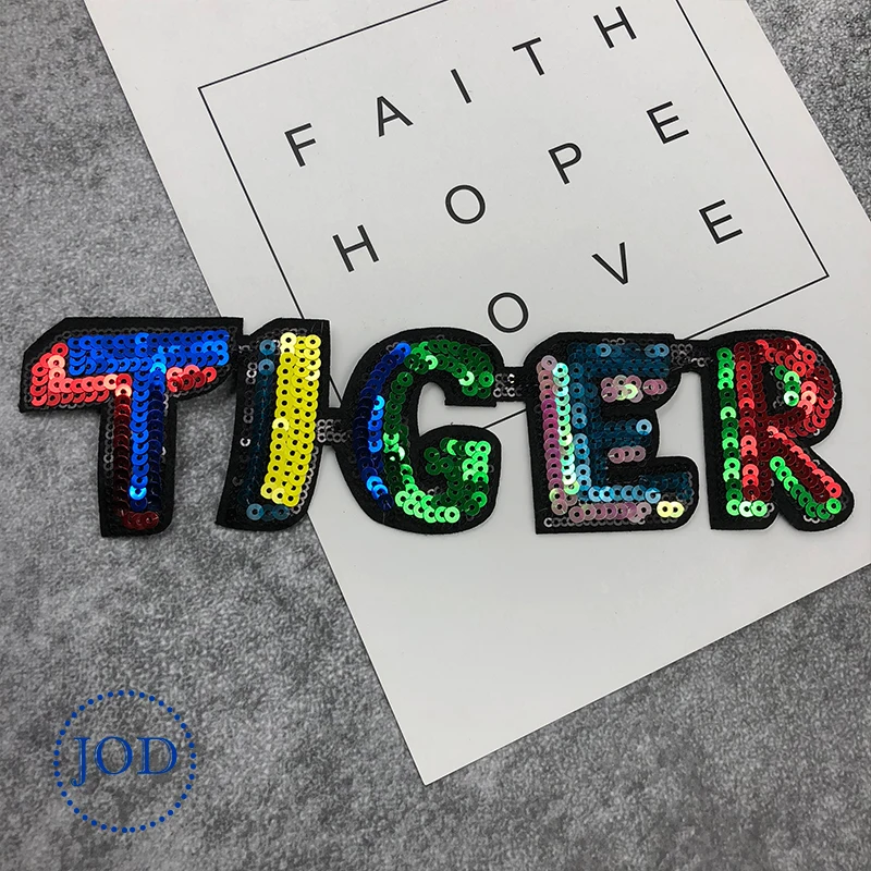 JOD Тигр бренд железо на одежде декоративное имя патч вышитые наклейки письмо