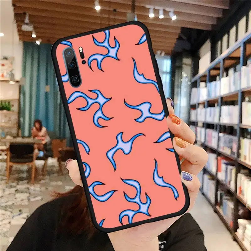 

Blue Flame Fire Phone Case For Huawei honor Mate P 9 10 20 30 40 Pro 10i 7 8 a x Lite nova 5t Soft Silicone Shell Cover Funda