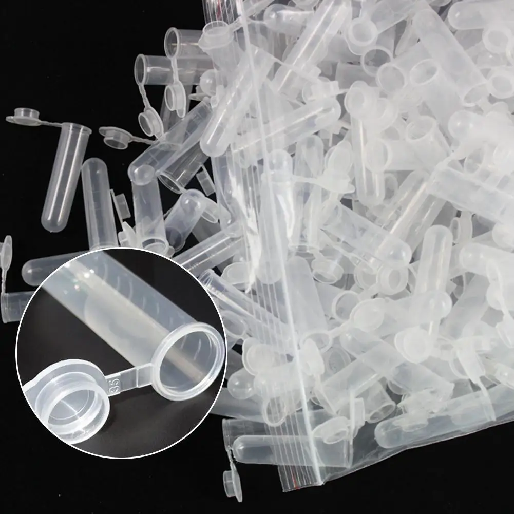 

50pcs/pack Transparent Laboratory Clear Plastic Test Containers 5ml Lab Mini Test Storage School Tub Tube Supplies Vials I9I0