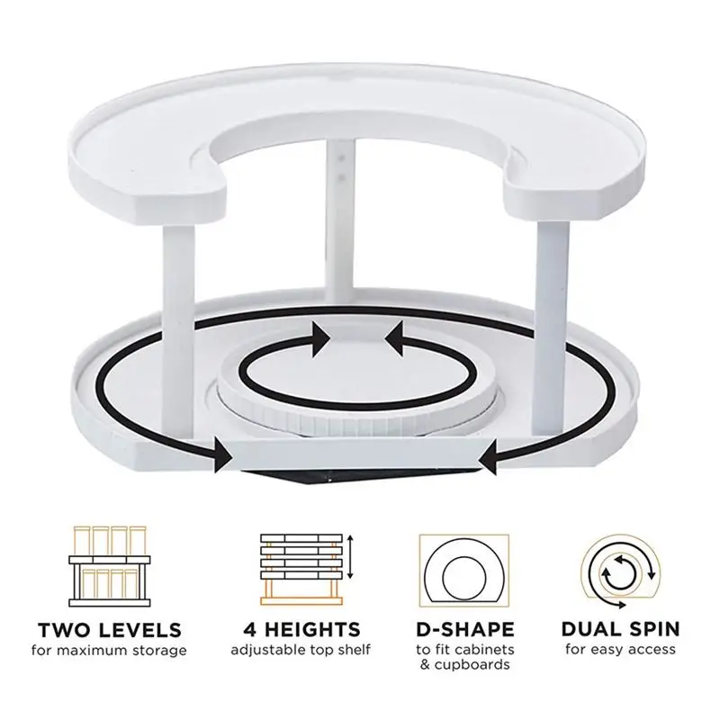 

Двойной органайзер для шкафа, регулируемый пластиковый держатель для кухонной банки