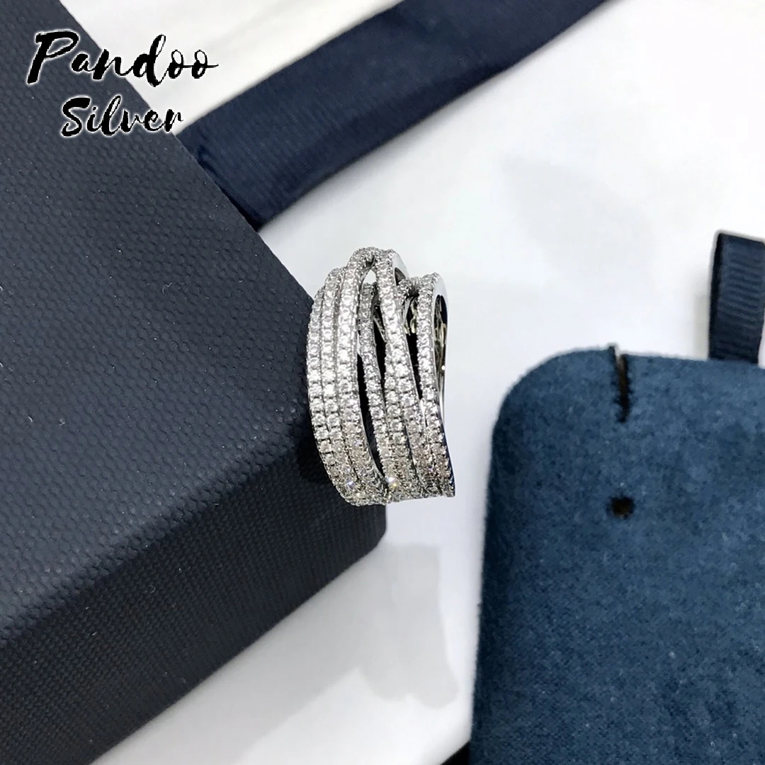 

High Quality Sterling Silver Original Jewelry, LES PERLES Multi-hoop Ring For Women Party GiFT With Logo