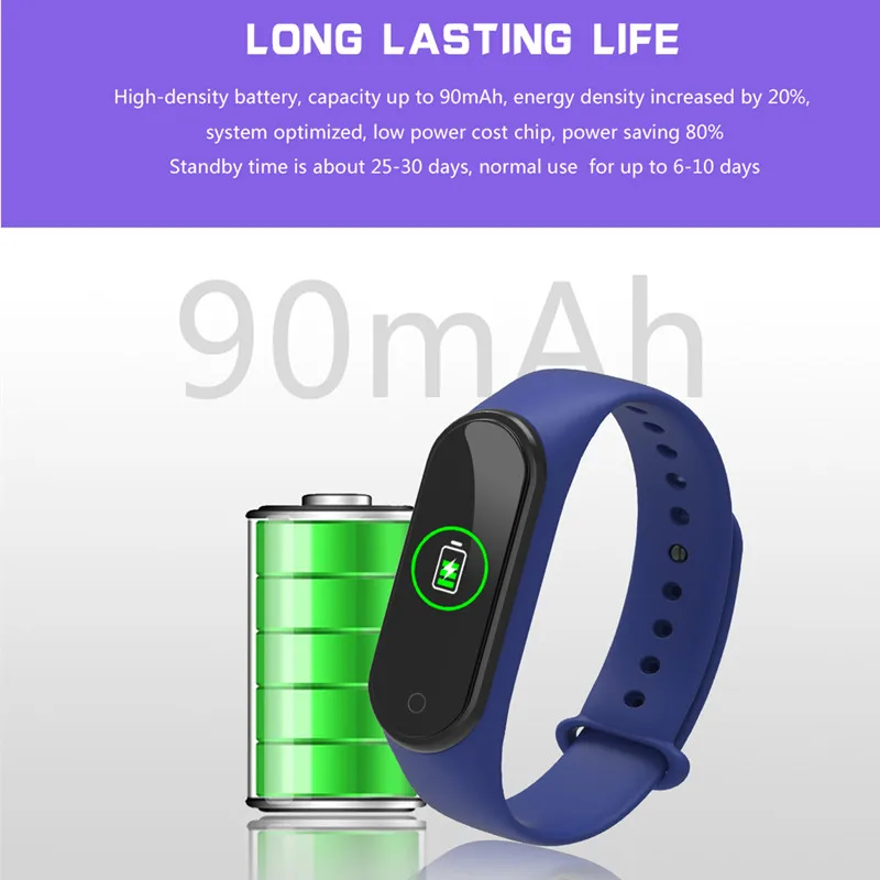 Новый M4S смарт браслет с цветным экраном спортивный фитнес трекер Охота IP67