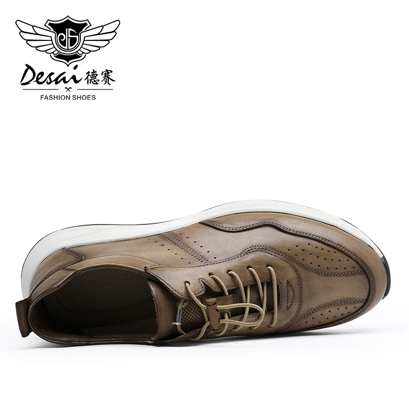 Desai Man Office Shoes For Men Brand Genuine Leather Men's Casual Male Sports Outdoor Walking Sneakers Design Fashion | Обувь