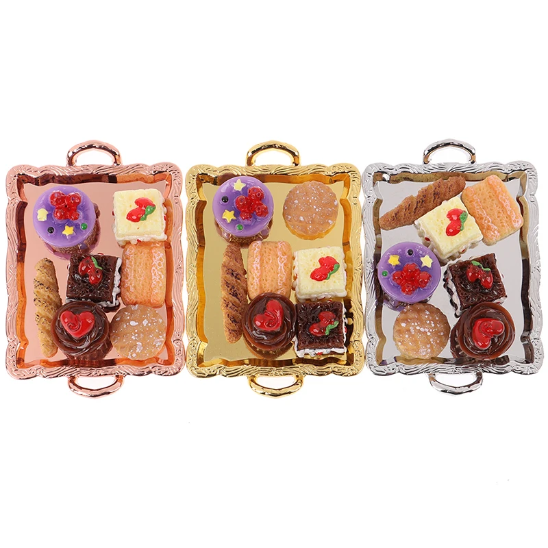 

Food Cake Plate Breads Set For Kitchen Table Decoration Accessory For Pretend Play Toys 1:12 Dollhouse Miniature