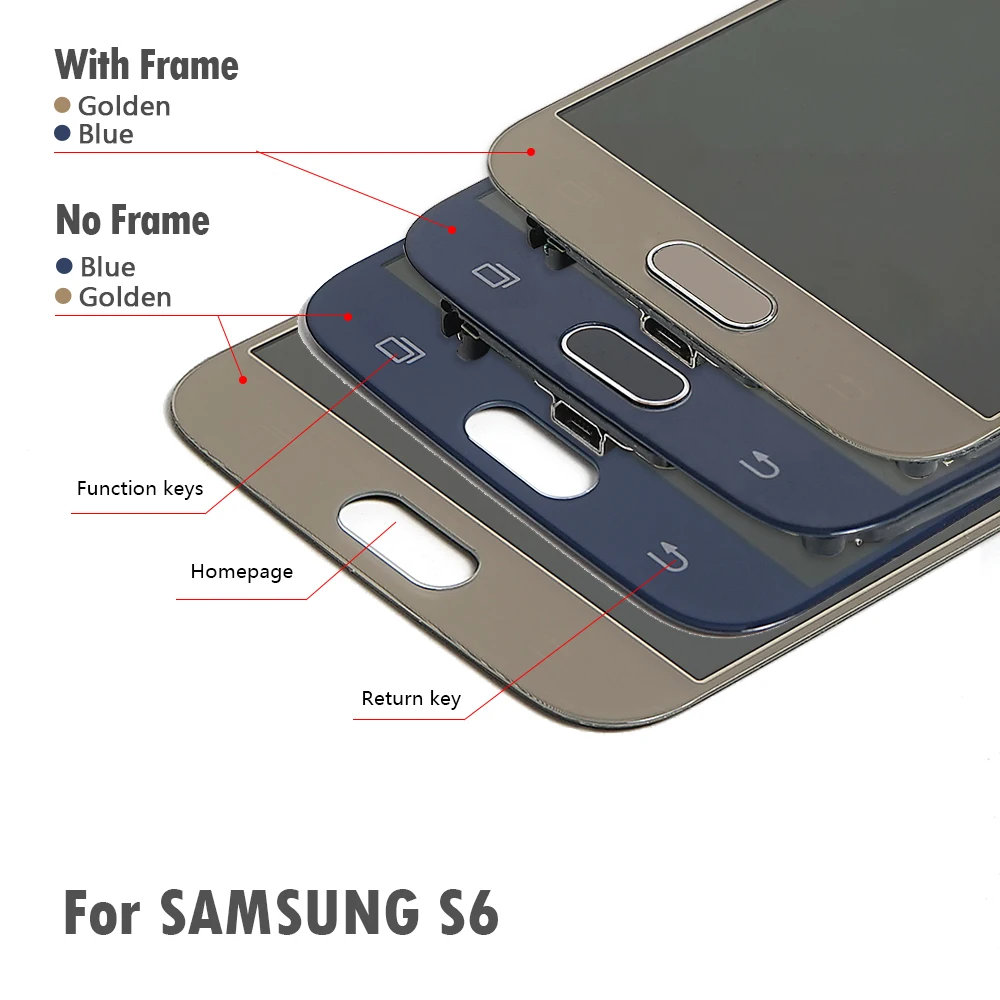 Pantalla LCD Original de 5,1 pulgadas para Samsung Galaxy S6, montaje de digitalizador con pantalla t&aacute;ctil para Samsung S6, G920, G920F-4
