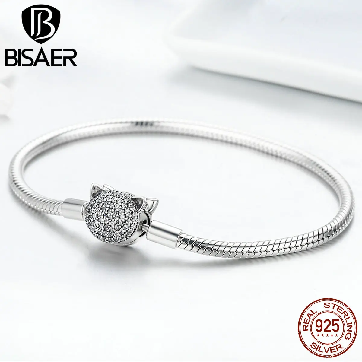 925 пробы, серебряные, милые, животные, озорная кошка, серебряная, змея, застежка, браслеты с подвесками, женский браслет, для девушек, модные ювелирные изделия