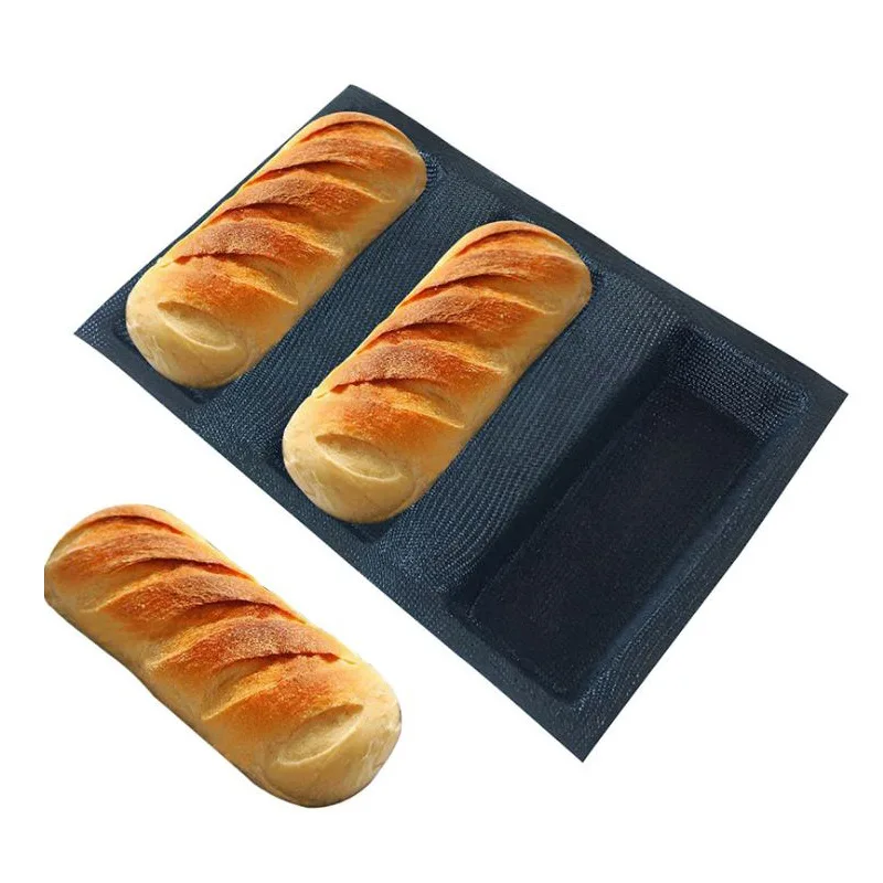 

3 Grid Baguette Pan French Bread Baking Mould Bakeware Groove Waves Mold Cake Oven Pastry Tray Dishes Cooking Toaste Tool