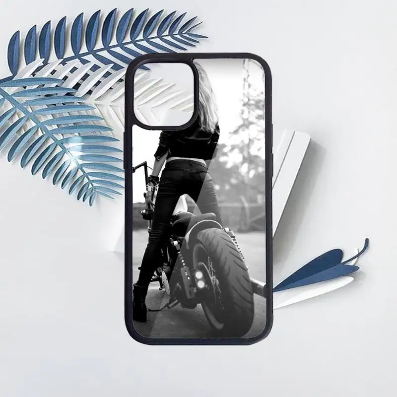 

Motorcycle girl Phone Case for iPhone 11 12 pro XS MAX 8 7 6 6S Plus X 5S SE 2020 XR Hard PC