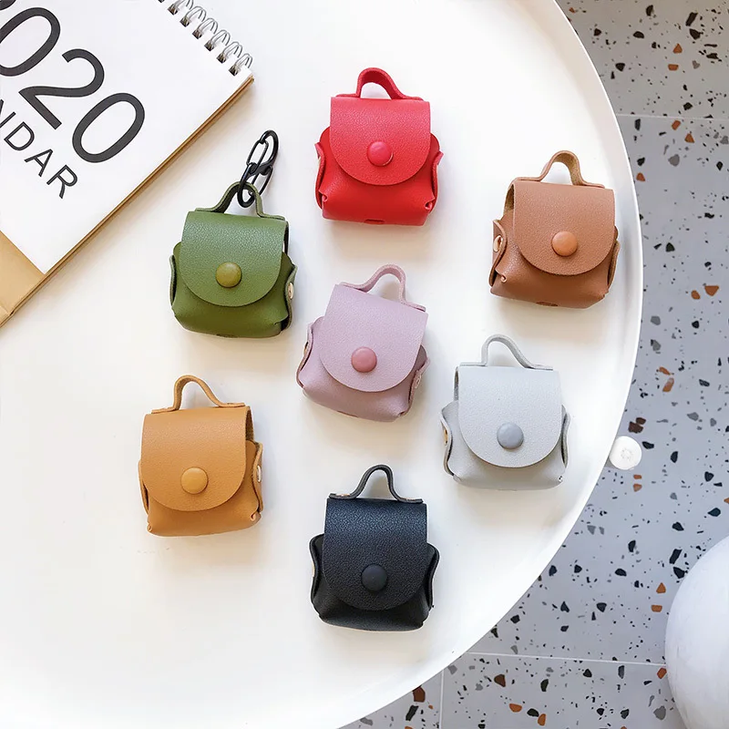 Чехол из кожи с милым декором и бахромой для наушников Apple Airpods 1 2 Pro.