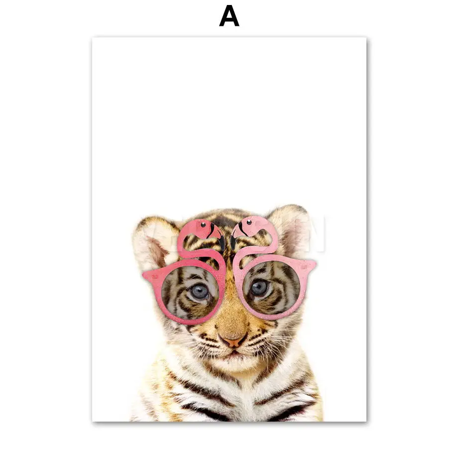 Абстрактная Картина на холсте Тигр Панда Страус Обезьяна Медведь Корова лама