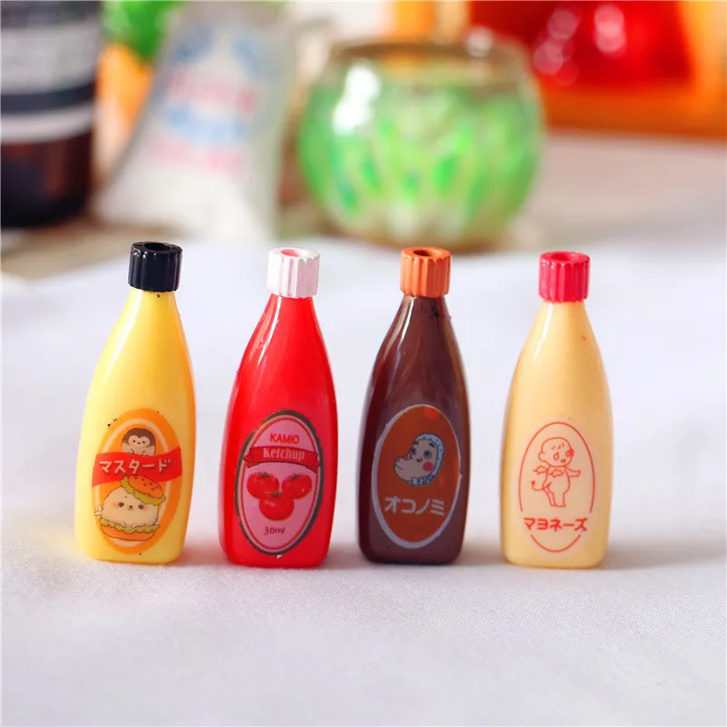 

Dollhouse Miniature Chocolate Salad Ketchup Shot Props Life Model