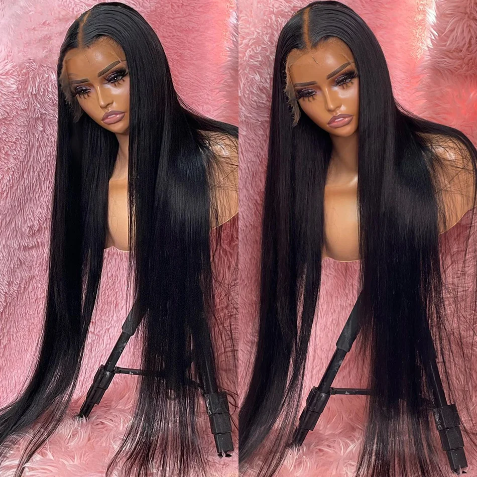 30 34 inch 13x4 Bone Straight Lace Front Human Hair Wigs Pre Plucked Baby Hair Brazilian Lace Frontal Wigs for Black Women Remy