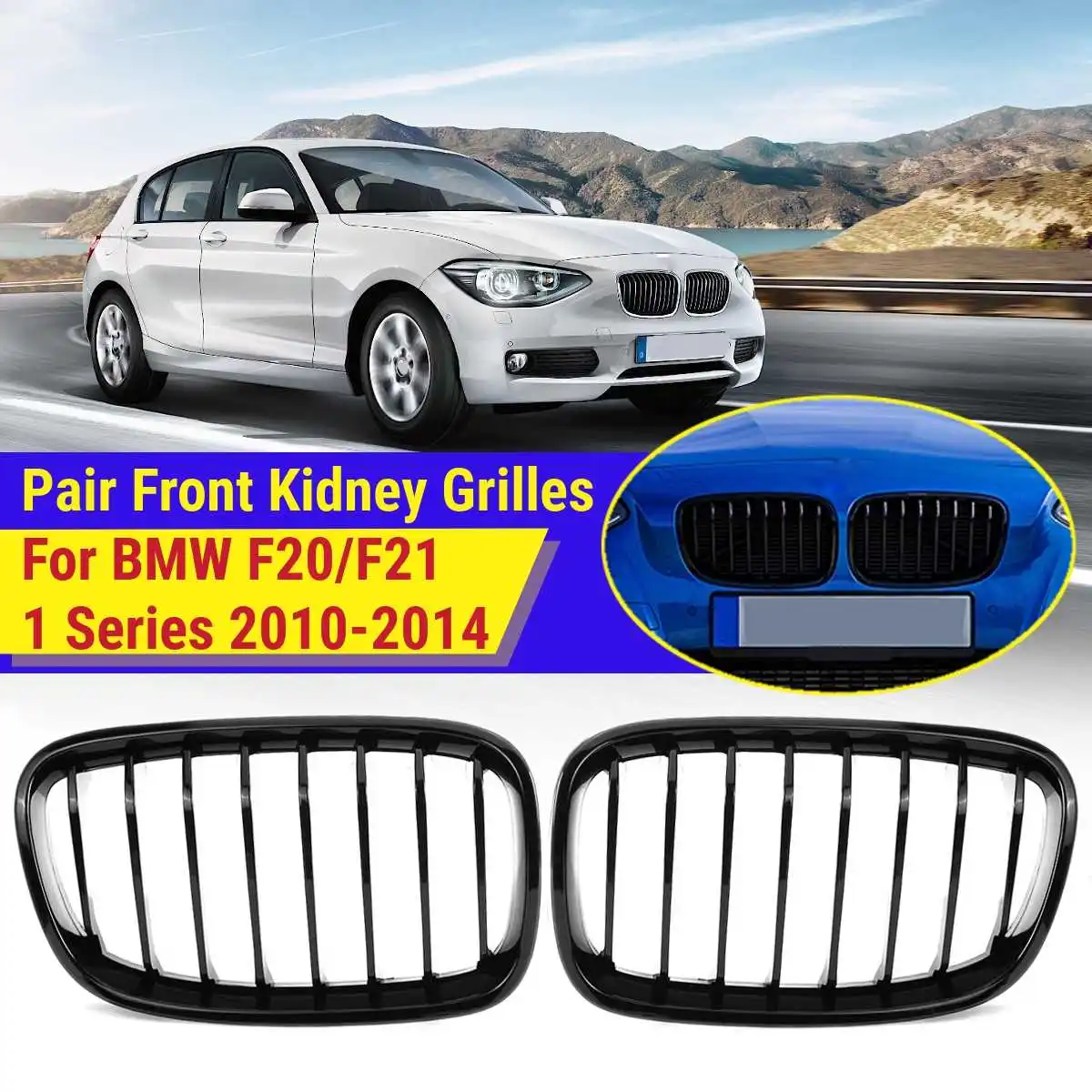 1 пара матовых глянцевых черных передних фотографий для BMW F20 F21 1 серии 2010 2011 2012 2013 2014 автомобильный Стайлинг