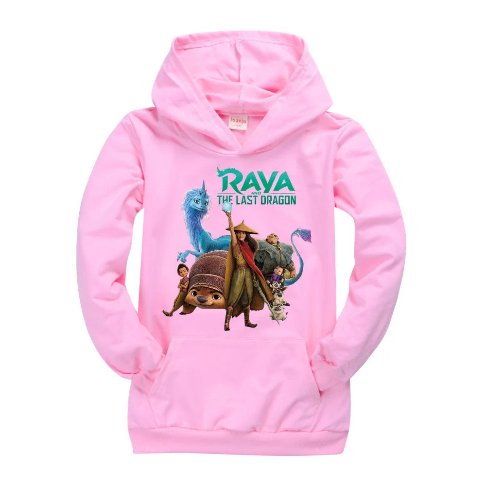 Детская одежда для девочек Райя и последний дракон худи для мальчиков Карикатурный свитшот из хлопка Верхняя одежда для детей с длинными рукавами Пуловер.