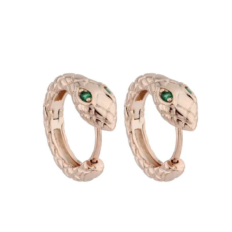 

Hot Sale Snake-shaped Animal Rose Gold Color Hoop Earrings Fashion Retro Gorgeous Jewelry 2022 Jewelry Wholesale Gift