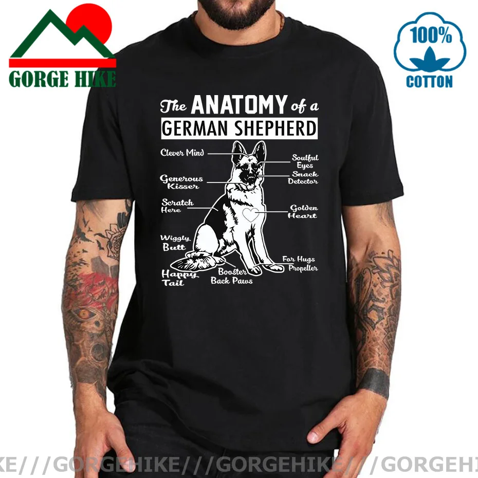 

Футболка унисекс в стиле немецкой овчарки, футболка с анатомии, Мужская Уличная мода, женская футболка с коротким рукавом и круглым вырезом,...