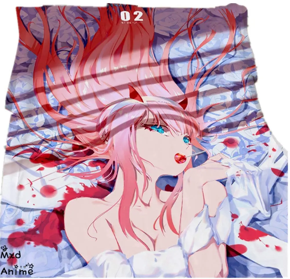 

Новое мягкое одеяло Mxdfafa Darling in The franxx Zero Two, теплое Коралловое одеяло, дорожное Фланелевое покрывало для дивана, однотонное Флисовое одеяло