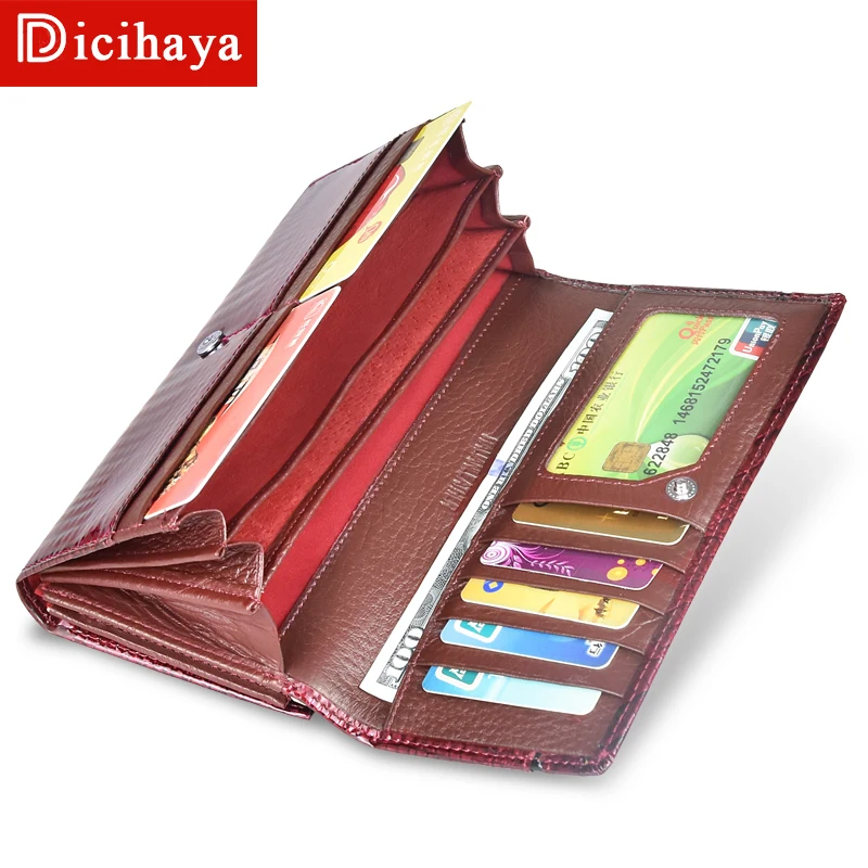 DICIHAYA кошелек, женские кошельки, новинка, модные женские кошельки из натуральной кожи, женские длинные кошельки, органайзер, кошелек для монет, клатч, сумка для телефона