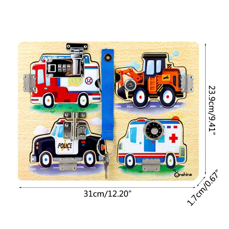 

Wooden Montessori Children Cognitive Board Unlocking Education Toy Teaching Kids