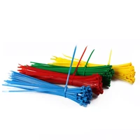 100pcs solid color nylon cable ties self locking plastic zip tie cable winder wire binding wrap office fixer desk accessories