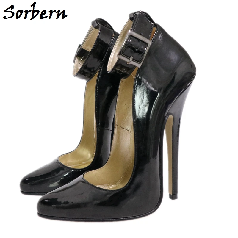 Sorbern/женские туфли-лодочки с широким ремешком на щиколотке Туфли высоком каблуке