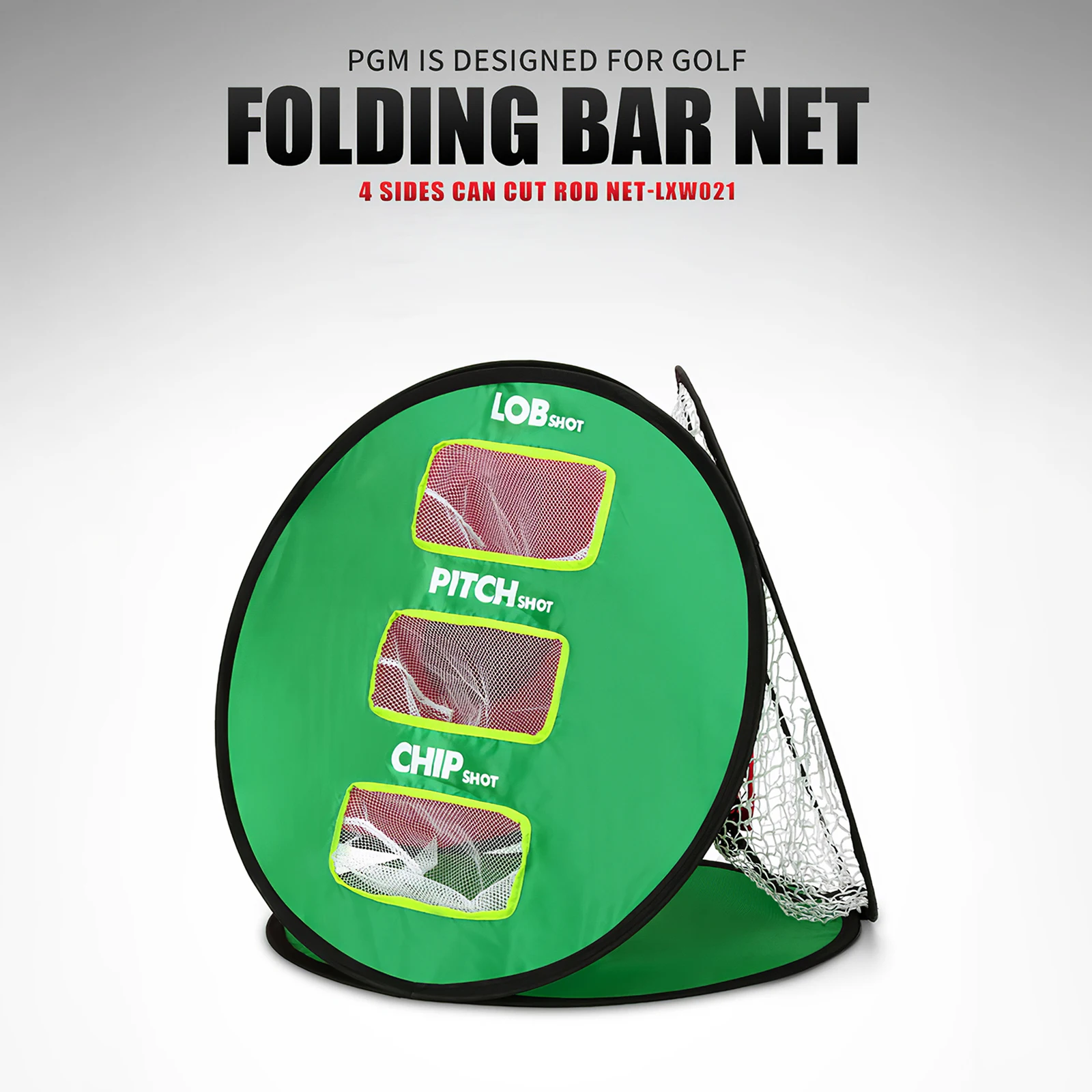 

Outdoor Golf Cutting Net Foldable Four Sides Golf Training Aid Hitting Pitching Exercise Network Tool With Sticking Balls