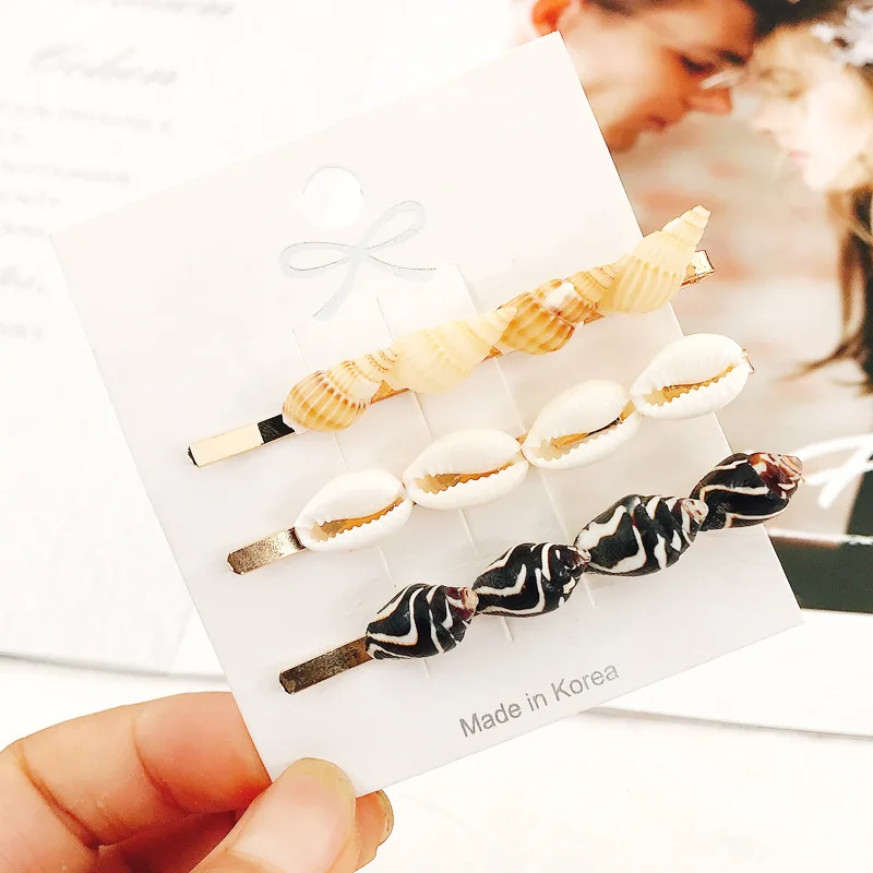 

Заколка для волос с жемчугом Женская, металлическая шпилька с морскими ракушками и ракушками, милый модный зажим для волос невесты, аксессу...