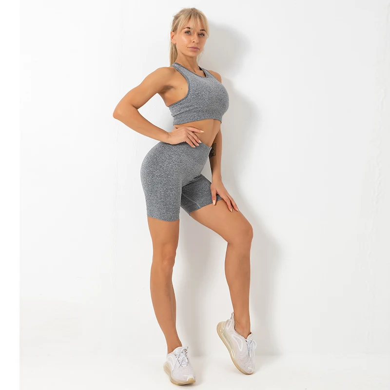 Набор для йоги женские шорты спортивный бюстгальтер розовый фитнеса