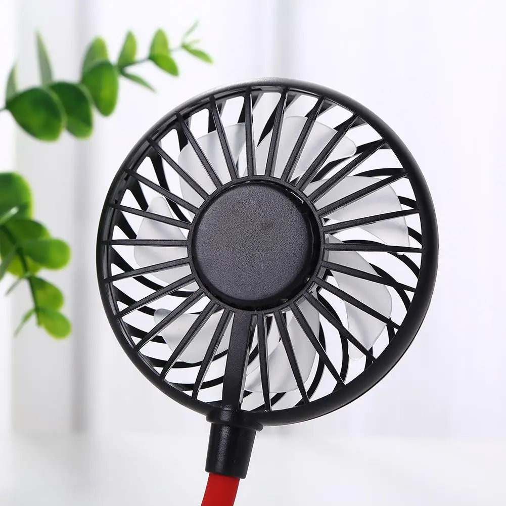 

USB Rechargeable Hanging Neck Fan Outdoor Sport Portable Mini Double Wind Head Neckband Cooling Fan 190x150x20mm
