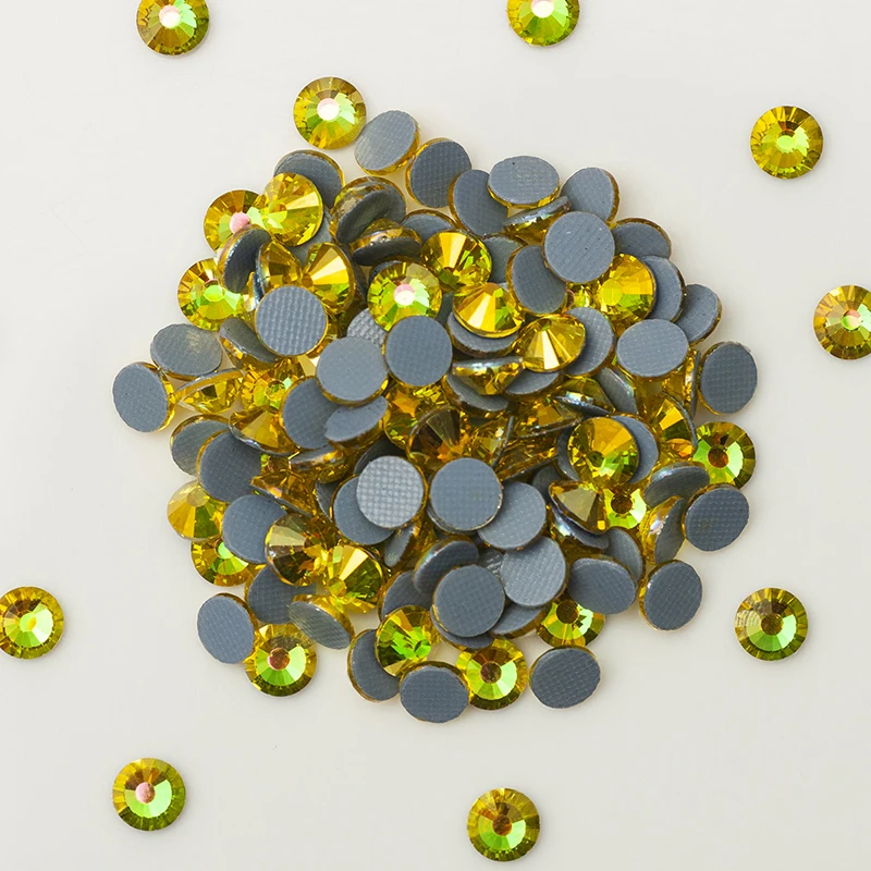 Янруо 2058HF все размеры цитрин АБ с плоской задней стеклянной поверхностью стразы