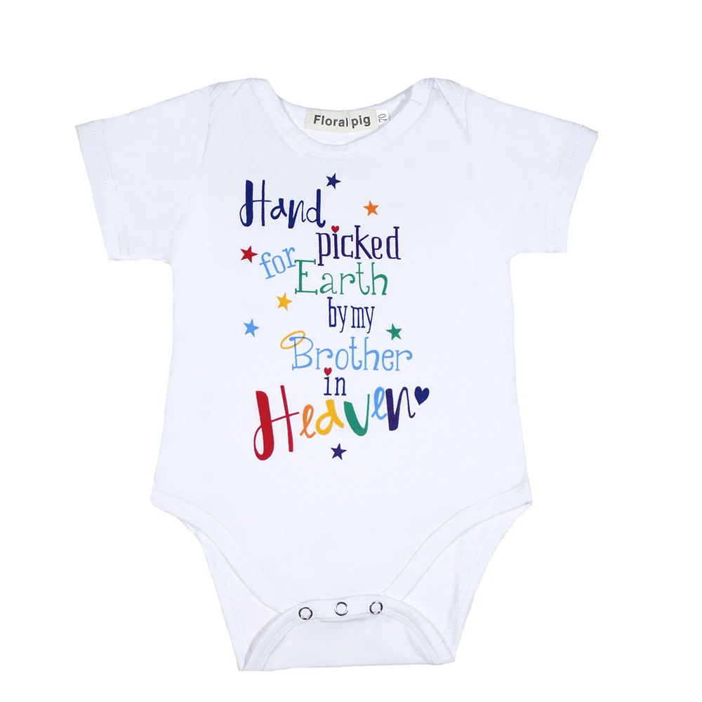 Летняя одежда для новорожденных белый комбинезон с короткими рукавами и принтом