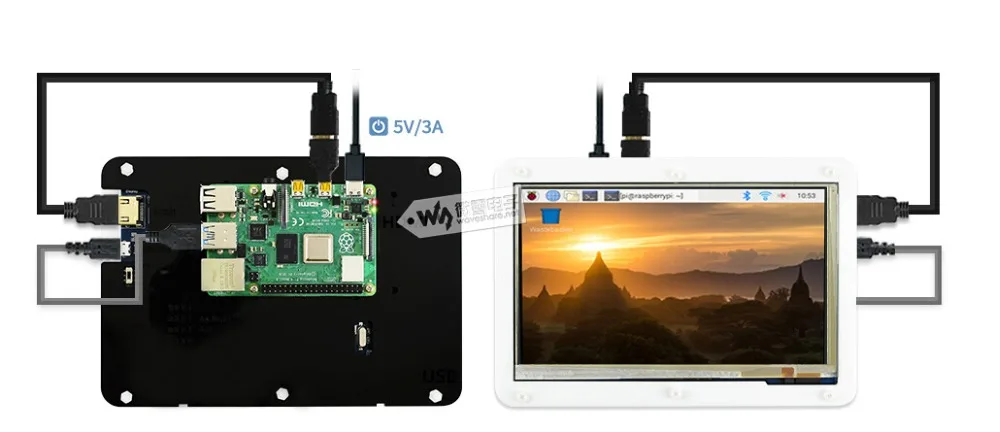 Waveshare 7 дюймов HDMI lcd(B)(с биколор чехол) 800*480 емкостный сенсорный экран для Raspberry Pi& Banana Pi, различные системы
