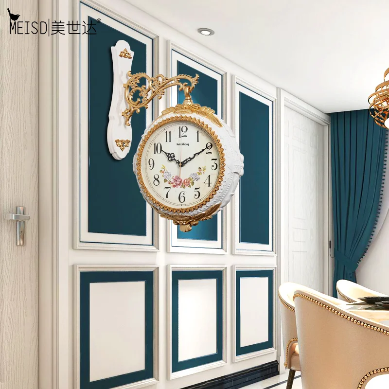 Акриловые 3D настенные часы MEISD большие двухсторонние кварцевые Подвесные
