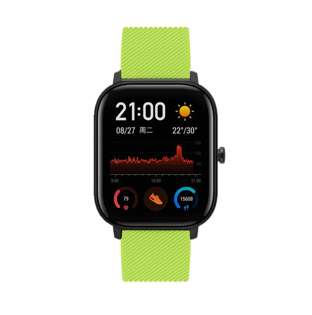 Силиконовый ремешок для часов для Xiaomi Huami Amazfit GTS ремешок для часов Amazfit GTR 42 мм/Bip Lite 20 ММ Спортивный сменный Браслет