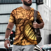 compass t shirt for men summer map graphic 3d print tees la hip hop t shirt 2021 new navigation top short sleeve tee