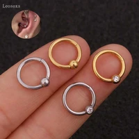 leosoxs 2pcs fashion new stainless steel zircon multifunctional ear bone ring human body piercing jewelry
