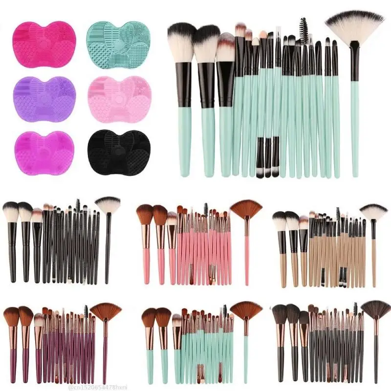 18 шт. набор кистей для макияжа палитра теней век подводка ресниц основа порошок