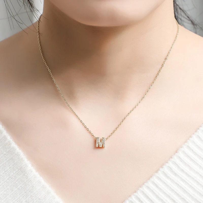 Женское Ожерелье с надписью SIPENGJEL золотое ожерелье буквенным принтом в виде букв