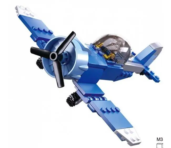 

Jigsaw Sluban Lego 129 Parts Fighter Aircraft and Pilot Figure Training Leisure Children Hobby