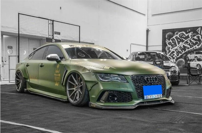 Комплект боковых юбок из углеродного волокна отделка для губ спойлер Audi A7 S7 RS7