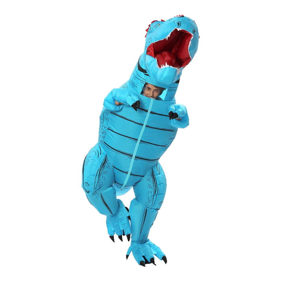 JYZCOS взрослых T REX надувной костюм Рождество Косплей T-REX динозавр животных фантазия комбинезон Хэллоуин костюм для женщин и мужчин