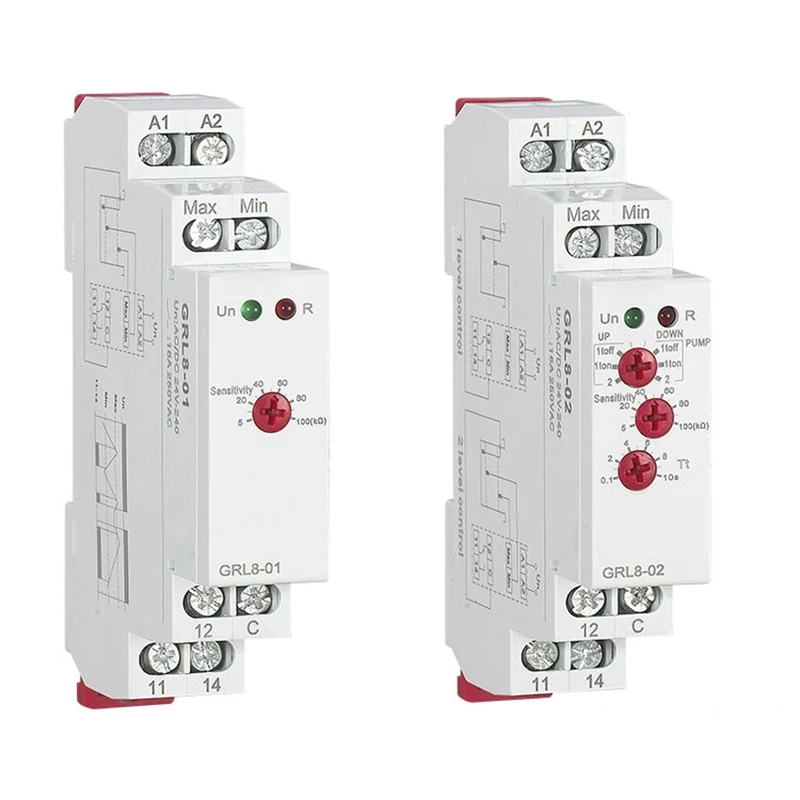 GRL8 регулятор уровня воды реле жидкости 10A AC DC 24V 220V Широкий диапазон напряжения